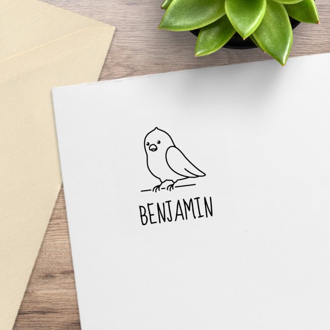 Niedlich Parakeet Parrot Bird Individuelle Name Gummistempel (Von Creator hochgeladen)