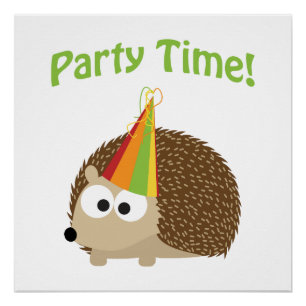 Niedlich Party Time Igel Poster