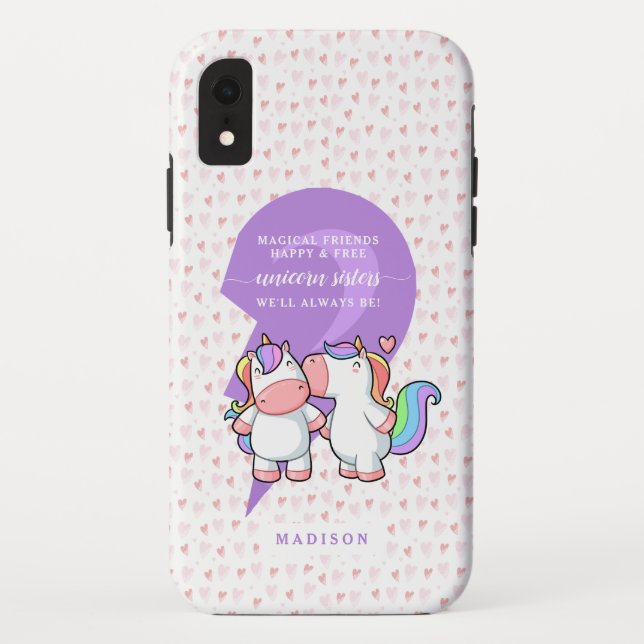 Niedlich passende Monogramm für das Unicorn-Angebo Case-Mate iPhone Hülle (Rückseite)
