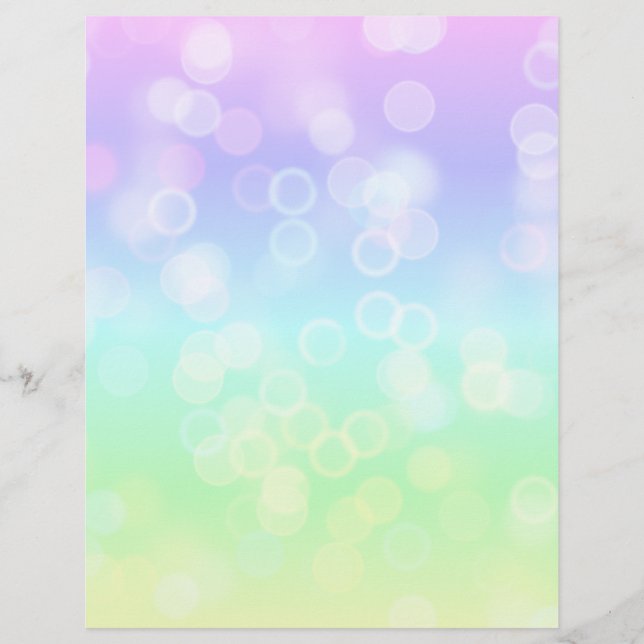 Niedlich Pastel Bokeh Gradient Scrapbook Paper (Vorderseite)