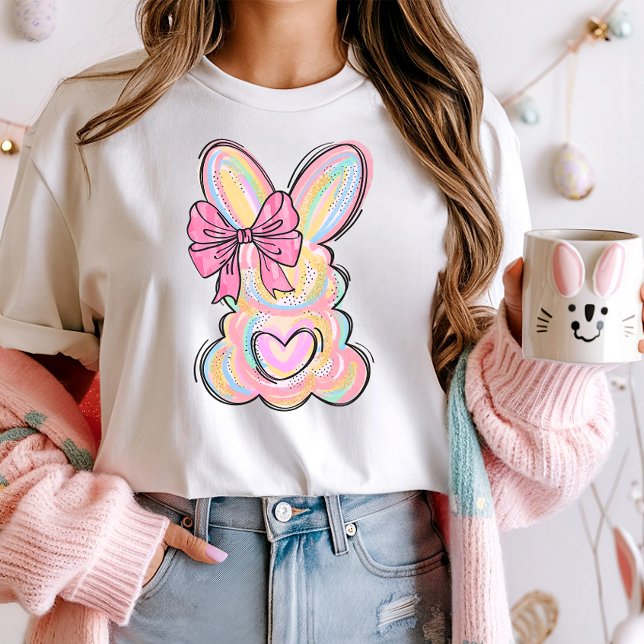 Niedlich Pastel Bunny Bow T-Shirt (Von Creator hochgeladen)