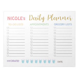 Niedlich Pastel Daily Planner Notizblock