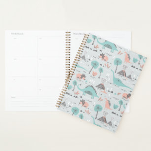 Niedlich Pastel Dinosaur Muster Planer