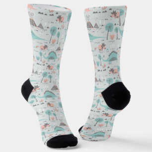Niedlich Pastel Dinosaur Muster Socken