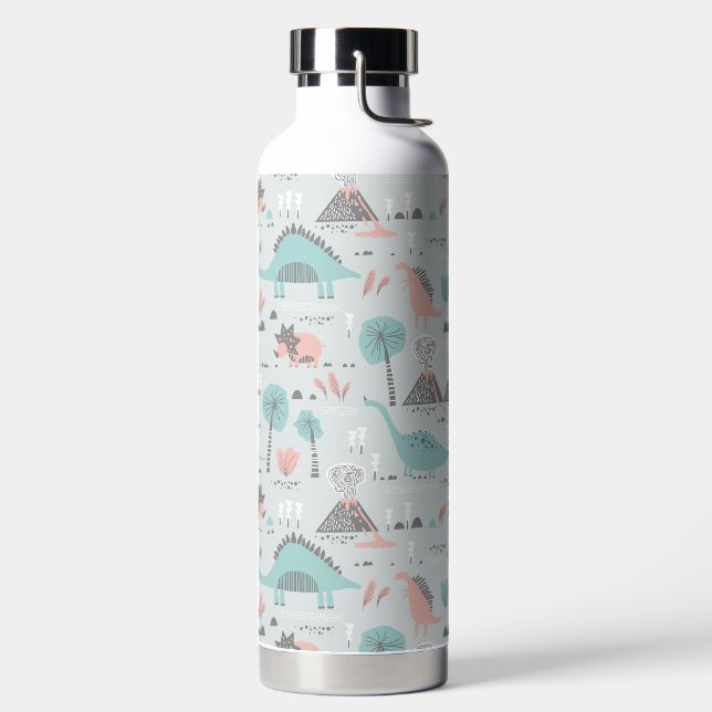Niedlich Pastel Dinosaur Muster Trinkflasche (links)