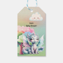 Niedlich Pastel Dragon Baby Dusche Vielen Dank Geschenkanhänger