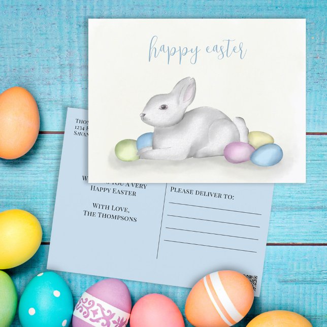 Niedlich Pastel Easter Bunny Einfache Klassische F Postkarte (Von Creator hochgeladen)