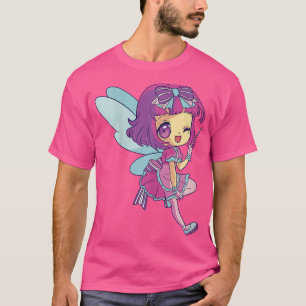 Niedlich Pastel Fairy Chibi Anime Teen Girl Wink T-Shirt