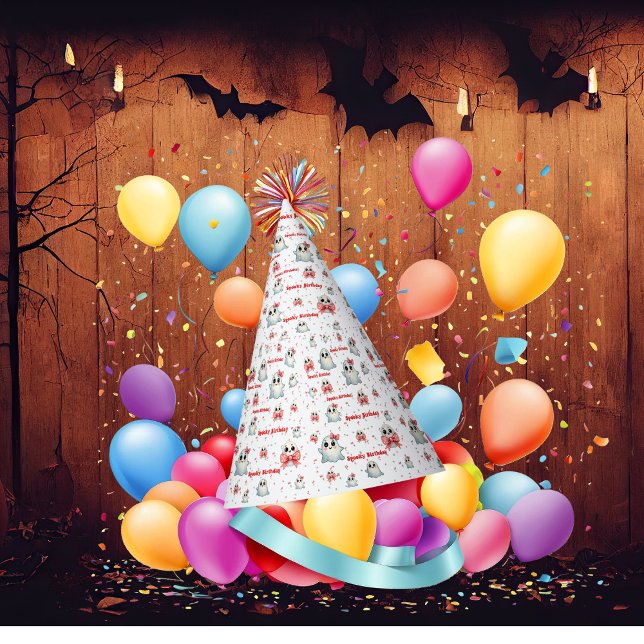 Niedlich Pastel Ghost Thema Custom Geburtstag Partyhütchen (Von Creator hochgeladen)