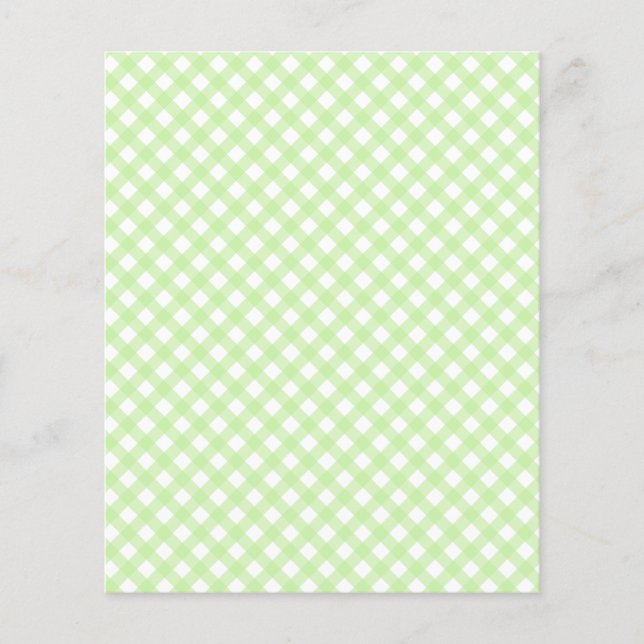 Niedlich Pastel Green Gingham Pattern Scrapbook Pa (Vorderseite)