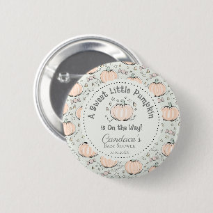 Niedlich Pastel Green Little Pumpkin Baby Dusche Button