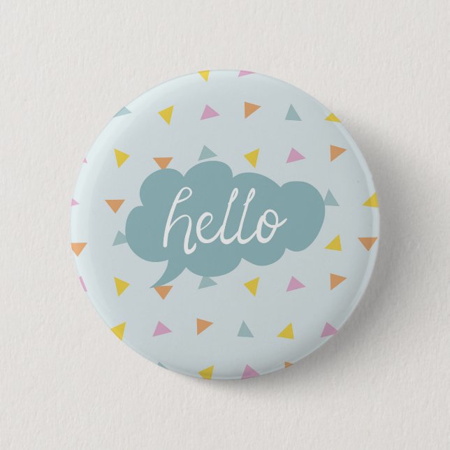 Niedlich Pastel Hello Button (Vorderseite)