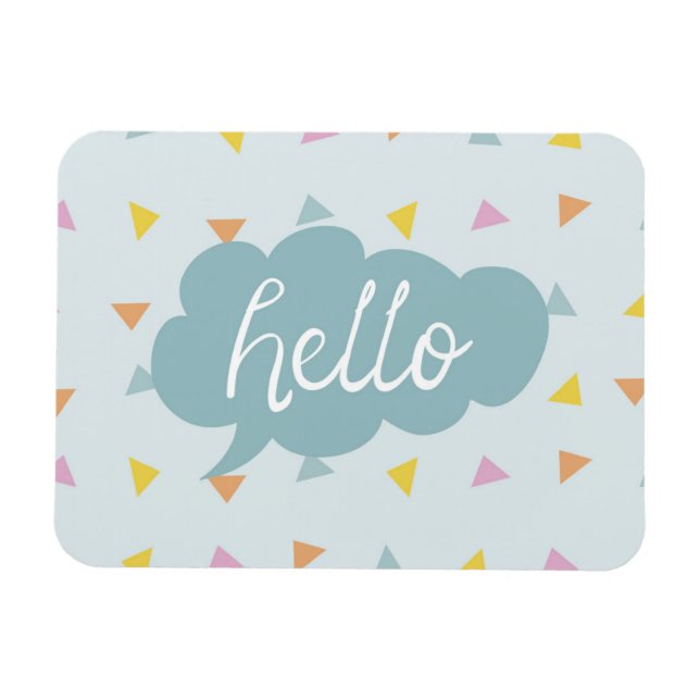 Niedlich Pastel Hello Magnet (Horizontal)