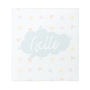 Niedlich Pastel Hello Notizblock