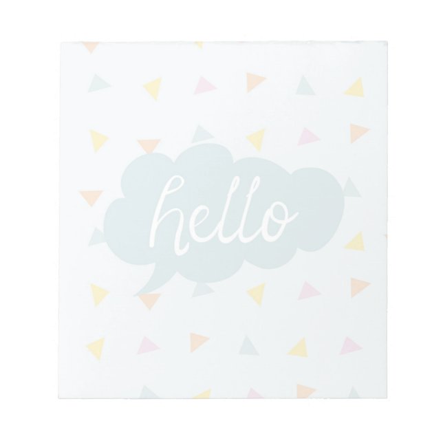 Niedlich Pastel Hello Notizblock (Vorderseite)