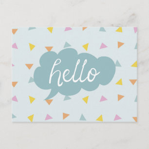 Niedlich Pastel Hello Postkarte