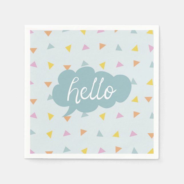 Niedlich Pastel Hello Serviette (Vorderseite)
