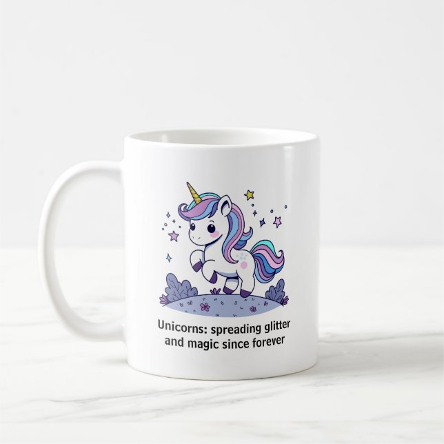 Niedlich Pastel Kawaii Unicorn Kaffeetasse (Links)