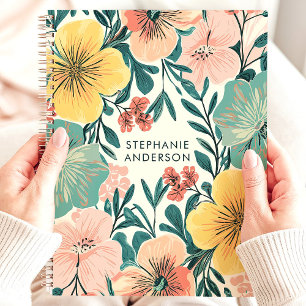 Niedlich Pastel Modern Floral Girl Individuelle Na Planer