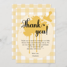 Niedlich Pastel Orange Gingham Baby Shower