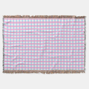 Niedlich Pastel Pink Blue Gingham Karo Decke