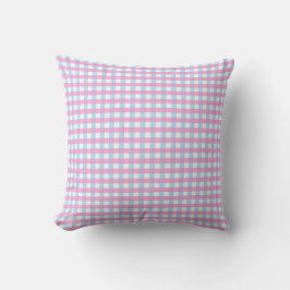 Niedlich Pastel Pink Blue Gingham Karo Kissen