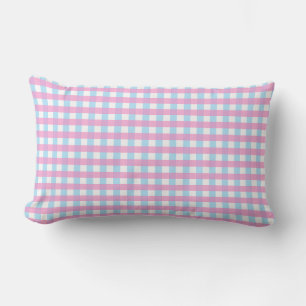 Niedlich Pastel Pink Blue Gingham Karo Lendenkissen