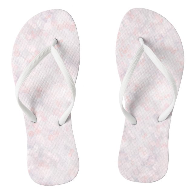 Niedlich Pastel Pink Bokeh Flip Flops (Fußbett)