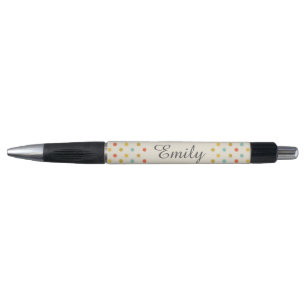 Niedlich Pastel Polka Dot Personalisiert Kugelschreiber