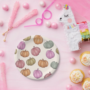 Niedlich Pastel Pumpkin Pastel Muster Party Pappteller