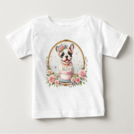 Niedlich Pastel Puppy French Bulldog - Geburtstag Baby T-shirt