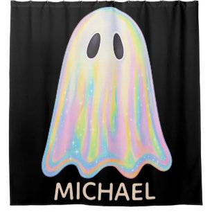 Niedlich Pastel Rainbow Ghost Ästhetische Spooki Duschvorhang
