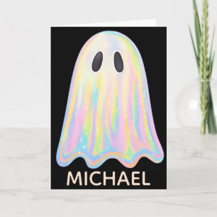 Niedlich Pastel Rainbow Ghost Ästhetische Spooki Karte