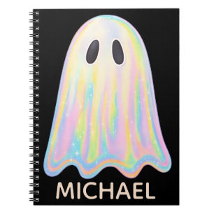Niedlich Pastel Rainbow Ghost Ästhetische Spooki Notizblock