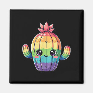 Niedlich Pastel Rainbow Kawaii Cactus Magnet
