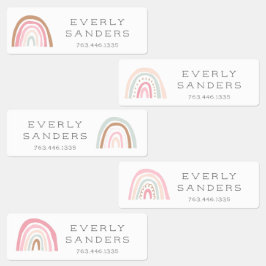 Niedlich Pastel Rainbows Kinderetiketten