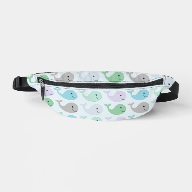 Niedlich Pastel Whale Muster Bauchtasche (Vorderseite)