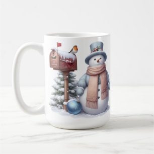 NIEDLICH PASTEL WINTER SNOWMAN & SNOWWWY MAILBOX KAFFEETASSE