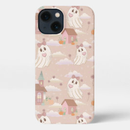 Niedlich Pastell Pink Halloween Ghost iPhone 13 Hülle