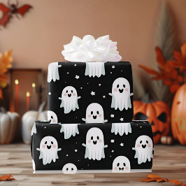 Niedlich Pastell Pink Halloween Ghost & Pumpkin Geschenkpapier