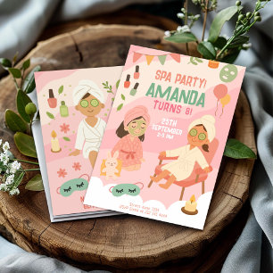 Niedlich Pastell Pink Wellness-Center Geburtstag Einladung