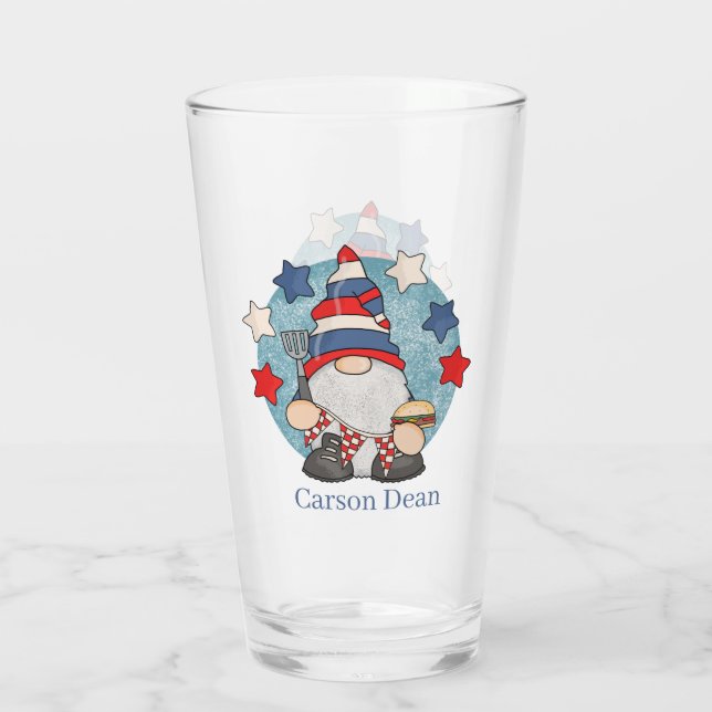 niedlich Patriotic July Vurth gnome Name Glas (Rückseite)