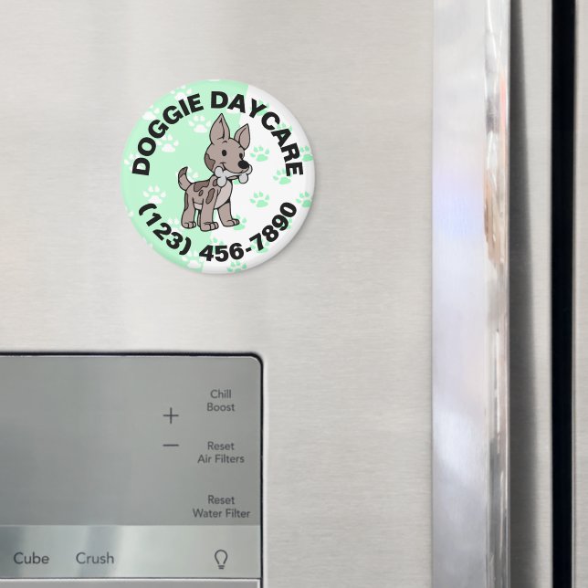 Niedlich Paw Print Doggie Daycare Magnet (In Situ (Kühlschrank))