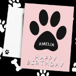 Niedlich Paw Print Pink Glückwunsch Geburtstag Postkarte<br><div class="desc">Niedlich Paw Print Pink Glückwunsch Geburtstag Postcard. Die Geburtstagskarte für Kinder ist mit einem schwarzen Hundepflaster auf rosa Untergrund bedruckt. Personalisieren Sie die Postkarte mit Ihrem Namen und Sie können auch den Geburtstagstext von Happy ändern.</div>
