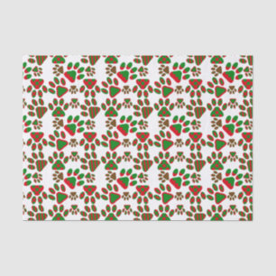 Niedlich Paw Prints Red Green Gemustert Seidenpapier