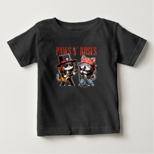 Niedlich Paws 'N Rose Funny Rock Cat Baby Geschenk T-shirt