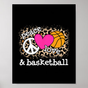 Niedlich Peace Liebe Basketball Leopard Druckfraue Poster