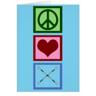 Niedlich Peace Liebe Baton Twirling Blue Card