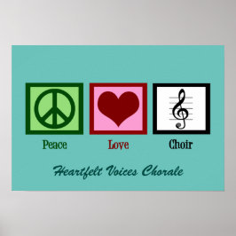 Niedlich Peace Liebe Chor Custom Aquamarin Poster