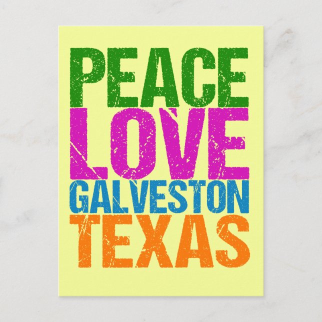 Niedlich Peace Liebe Galveston Texas Postkarte (Vorderseite)